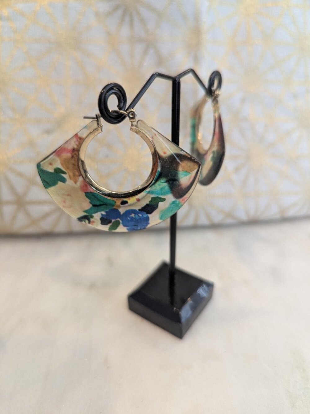 Parker Rose Acrylic inspired Earrings Hoops